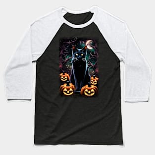 Halloween Cat 02 Baseball T-Shirt